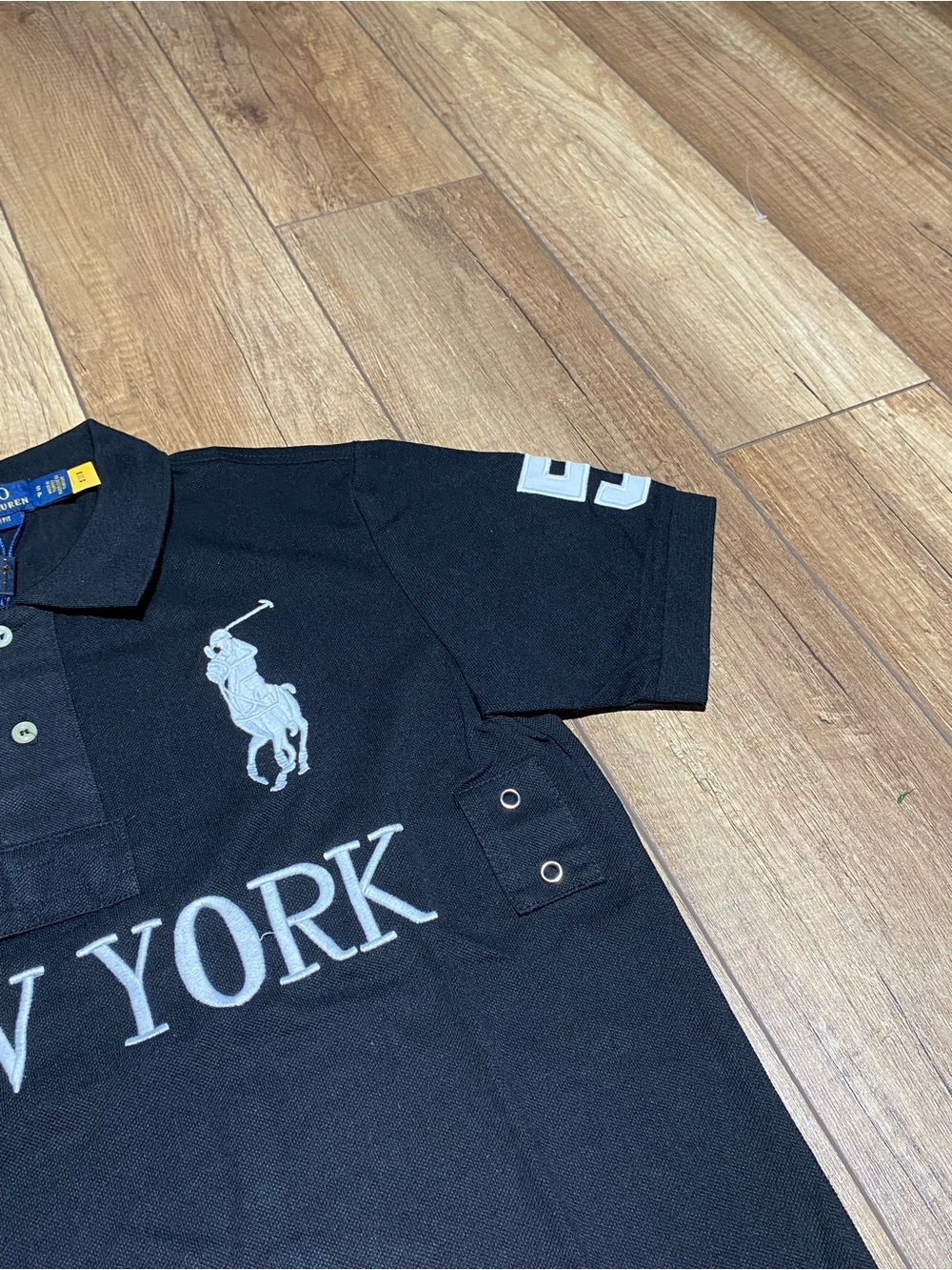 Polo Ralph Lauren Mens Black and White Polo Shirt Short Sleeve Brand New Medium - Picture 5 of 14